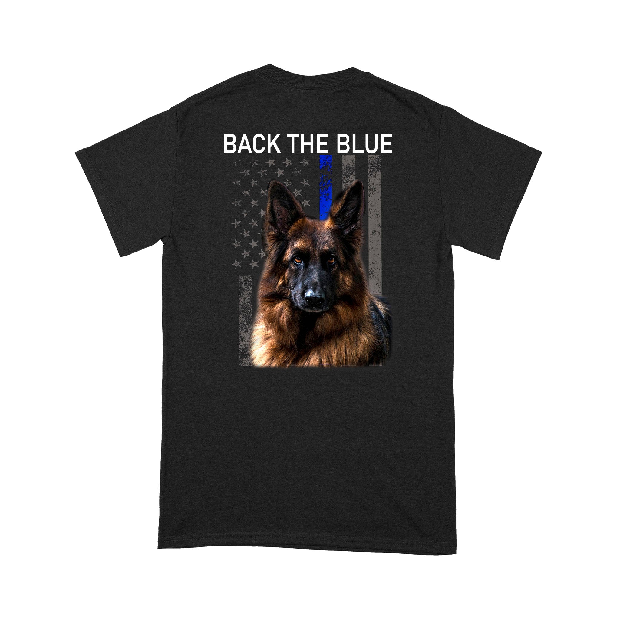 German Shepherd American Flag Back The Blue – Premium T-shirt