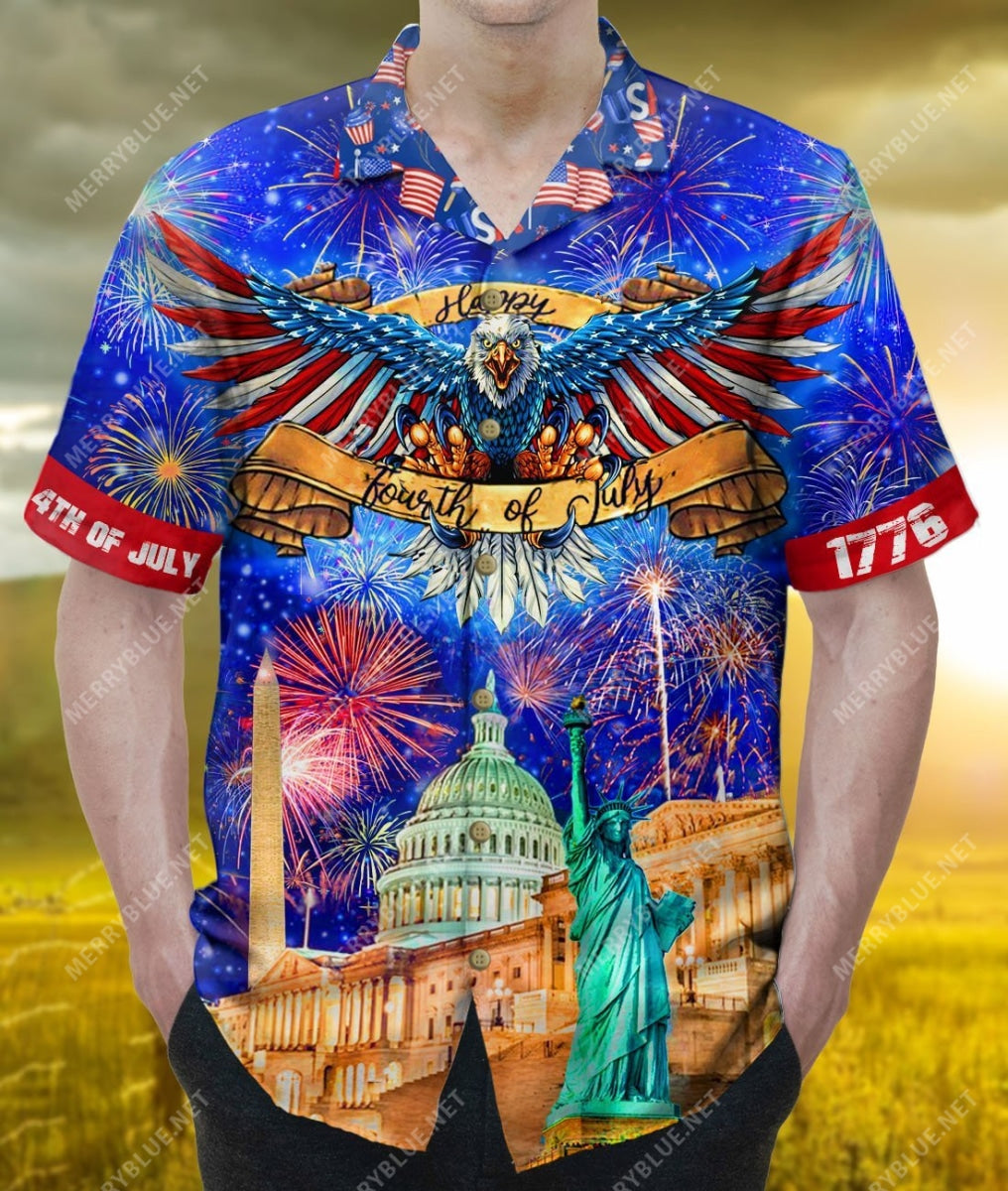 4Th Of July 1776 God Bless America Unisex Hawaiian Shirt