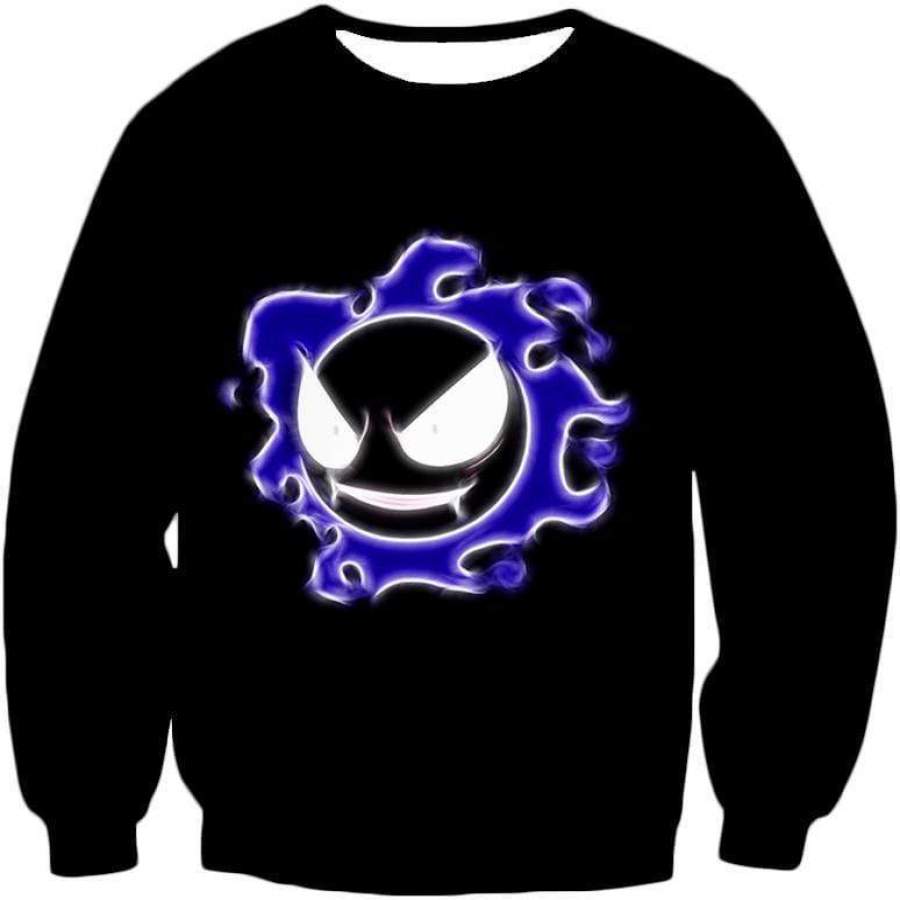 Pokemon Ghastly Ghost Type Pokemon Black Sweatshirt  - Pokemon Sweatshirt Animood