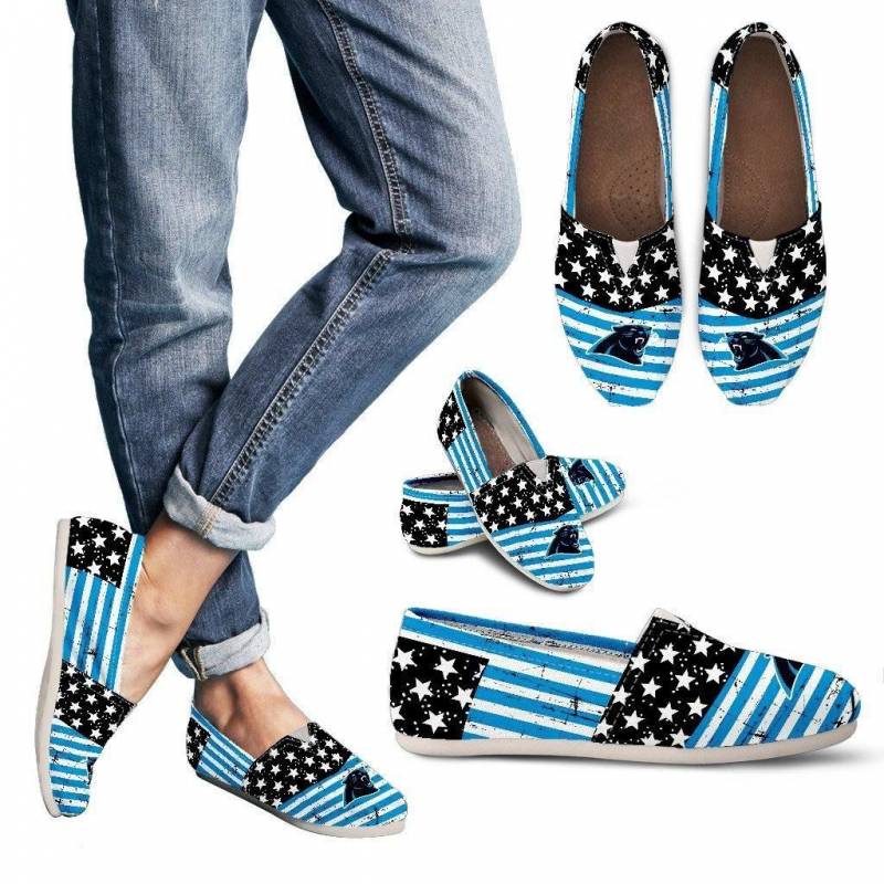 Star Stripers America Flag Carolina Panthers Women Casual Shoes