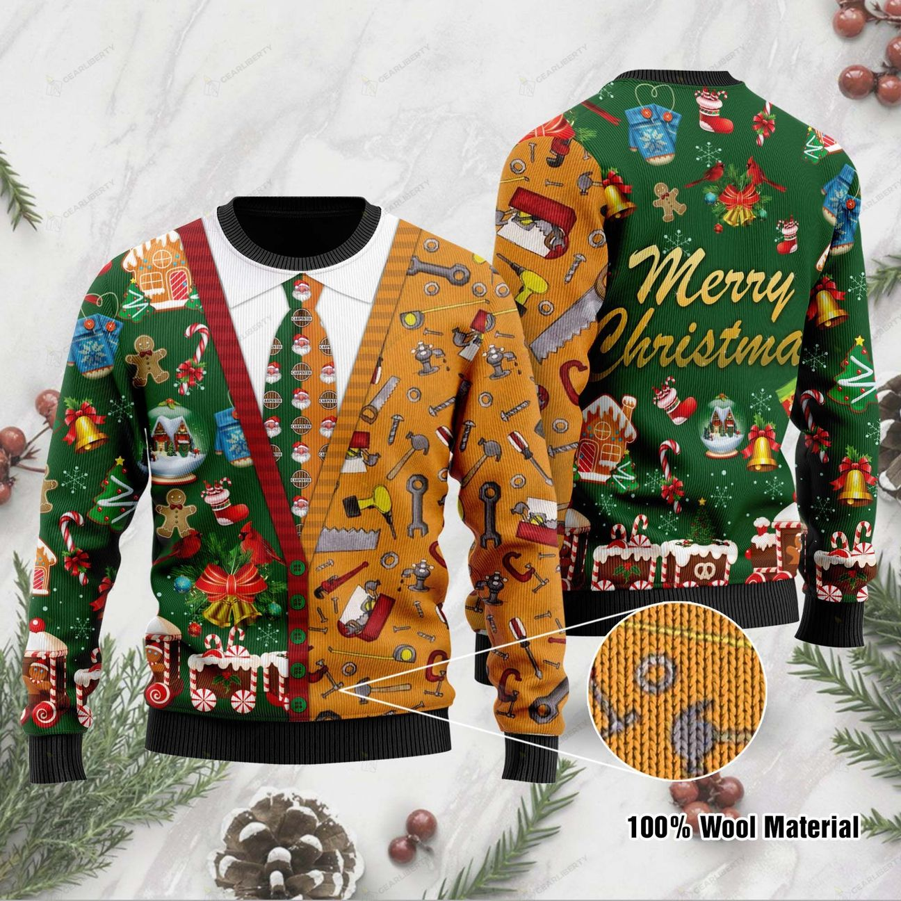 Carpenter Christmas Ugly Sweater | Unisex | Full Size | Adult | Colorful | US1059