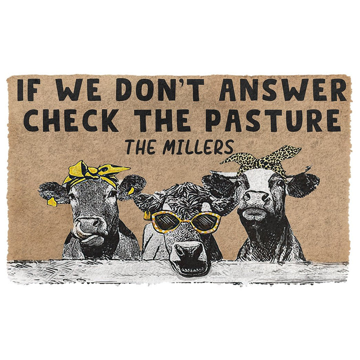 Waybackapparel Check The Cow Pasture Custom Name 3D Doormat