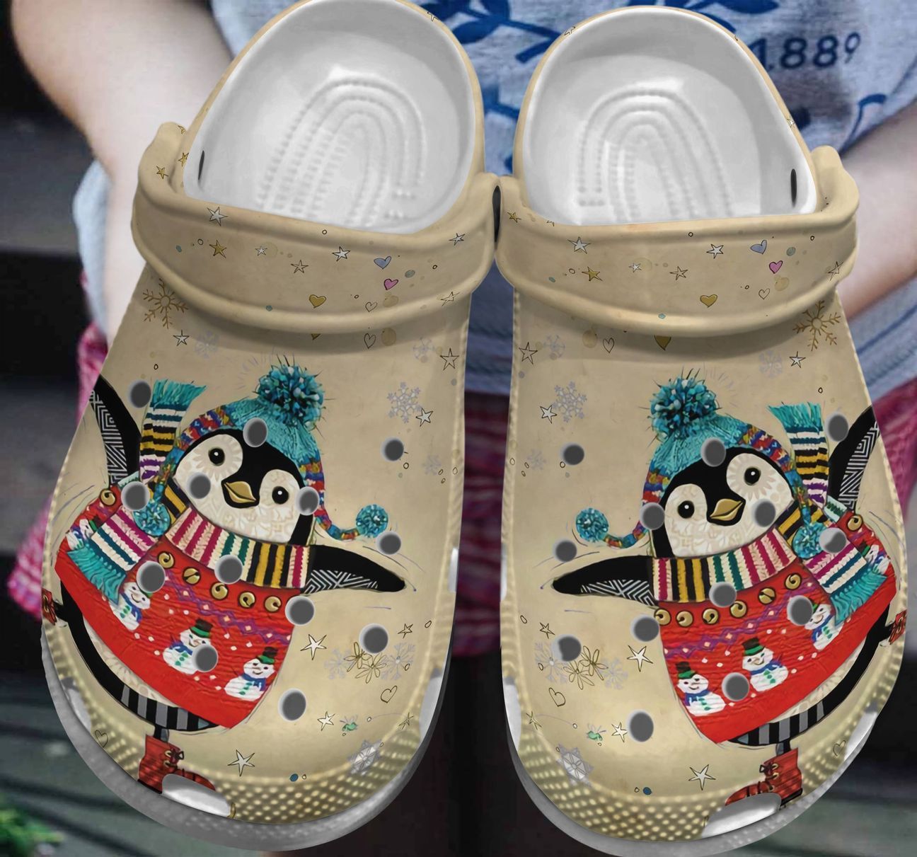 Penguin Personalized Clog, Custom Name, Text, Color, Number Fashion Style For Women, Men, Kid, Print 3D Winter Penguin