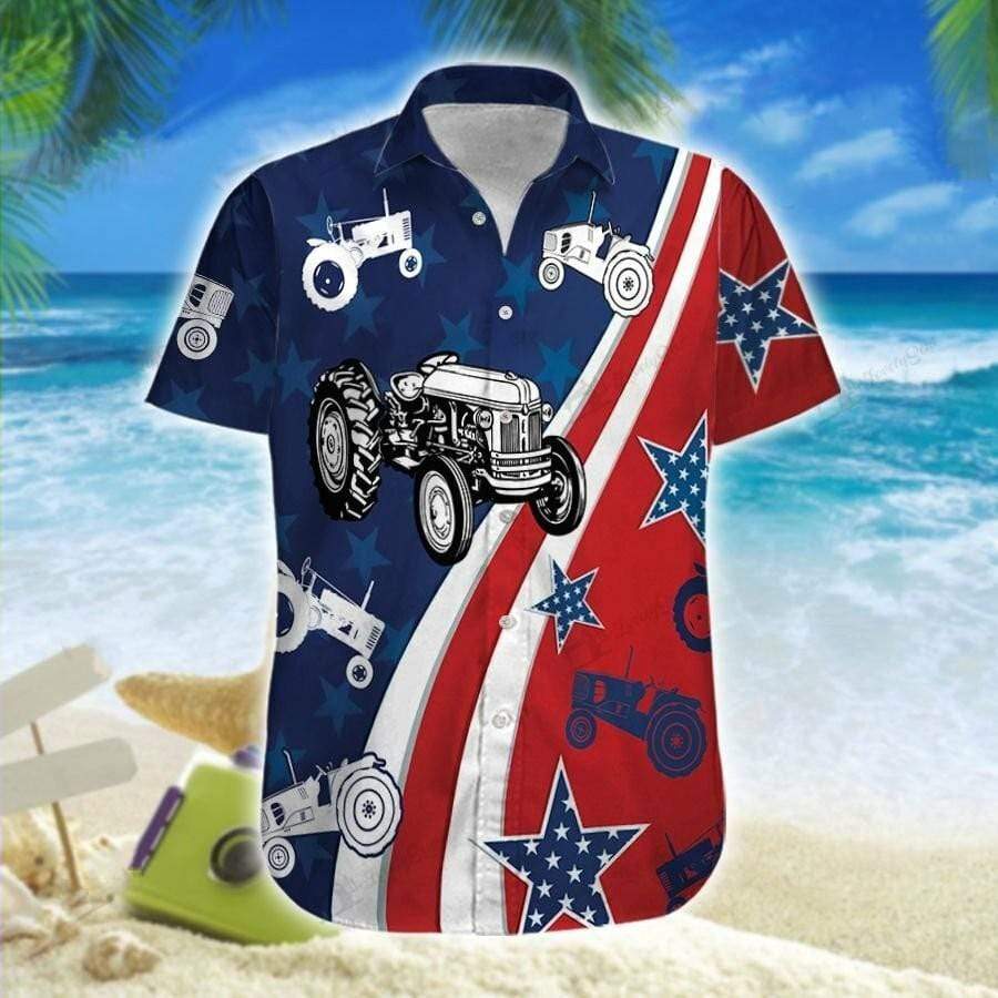 Hawaii Aloha Shirt Made In Tractor America Ha72312