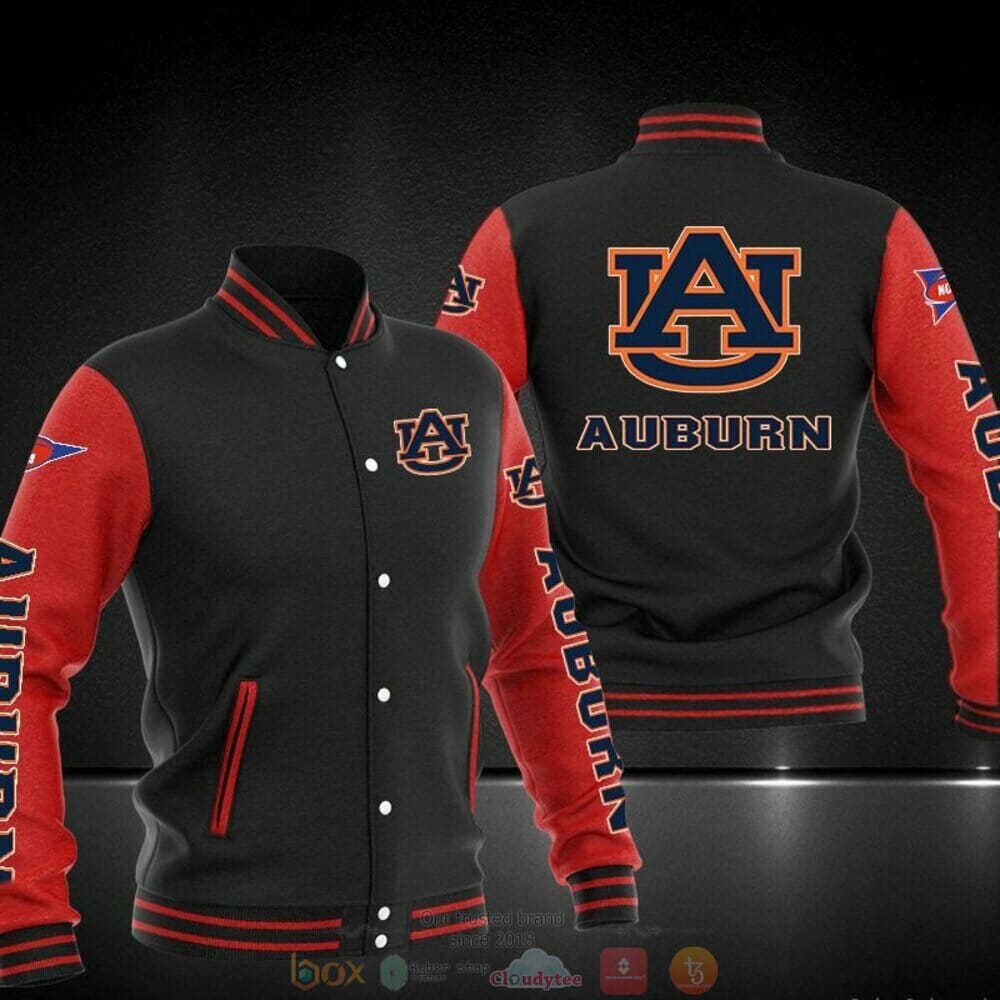 Auburn Tigers Black Red Baseball Jacket