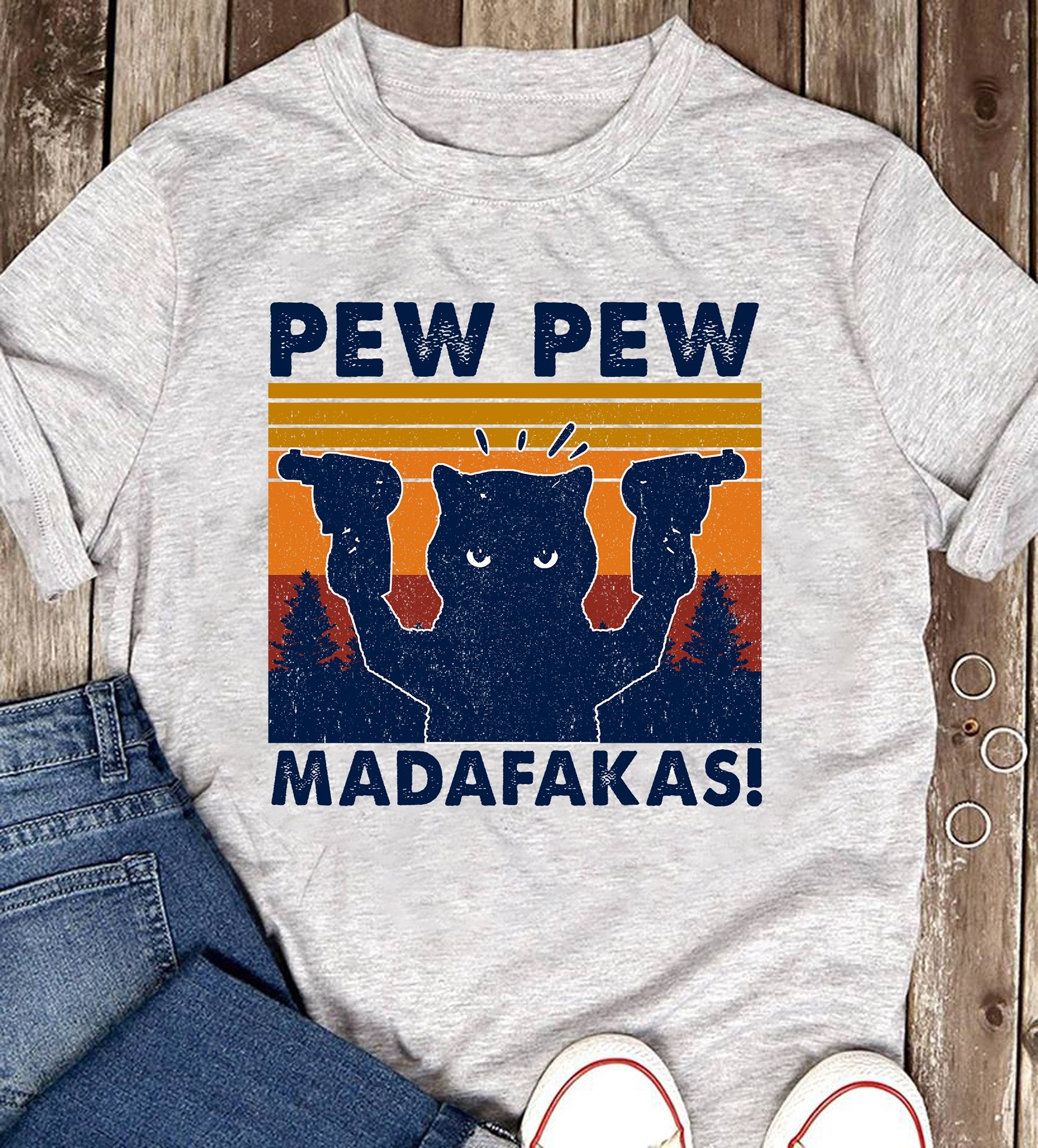 Cat Pew Pew Madafakas Funny Standard Men T-shirt