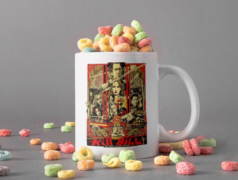 White Mug Kill Bill The Whole Bloody Affair Mug Beatrix The Bride Kiddo Mug Uma Thurman Mug Retro Vintage Mug Premium Sublime Ceramic Coffee Mug H99