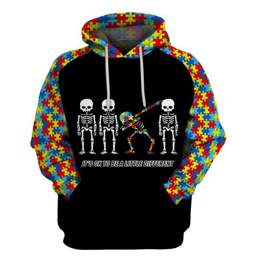 Adult and Kid Autism Awareness Dabbing Skull Hoodies