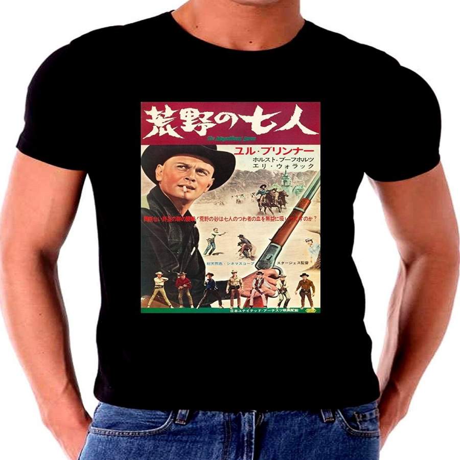 Fashion Personality Pattern Cotton Men’S T-Shirt The Magnificent 7 Seven Movie Poster T Shirt In Japanese Cool Novelty Shirt