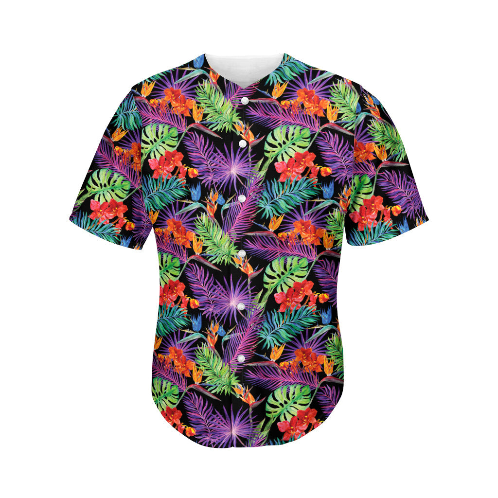 Tropical Hawaii Jungle Print Baseball Jersey Ha32405