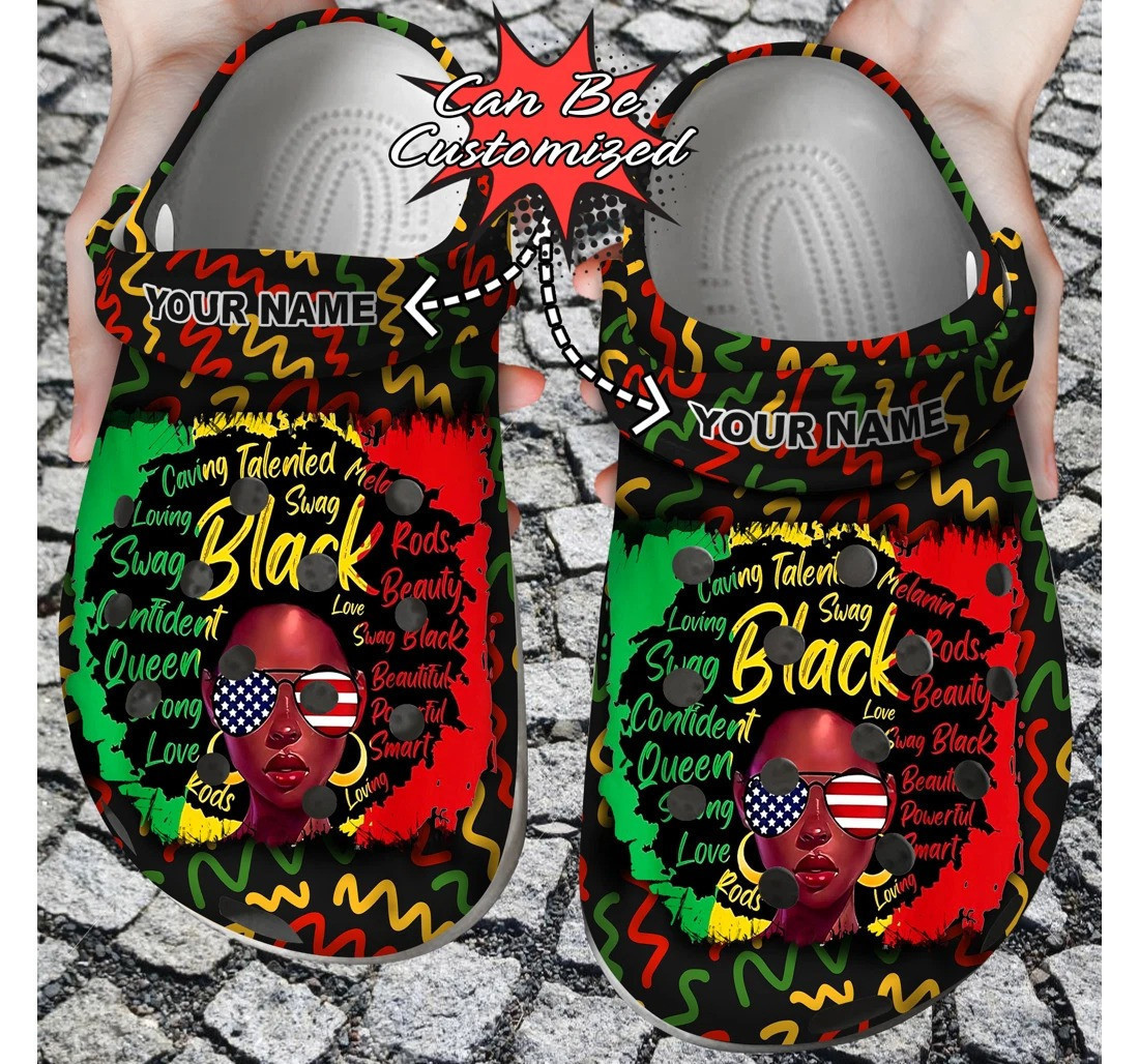 Personalized Black Queen Juneteenth Freedom Day Since 1985 Crocs Clog ...