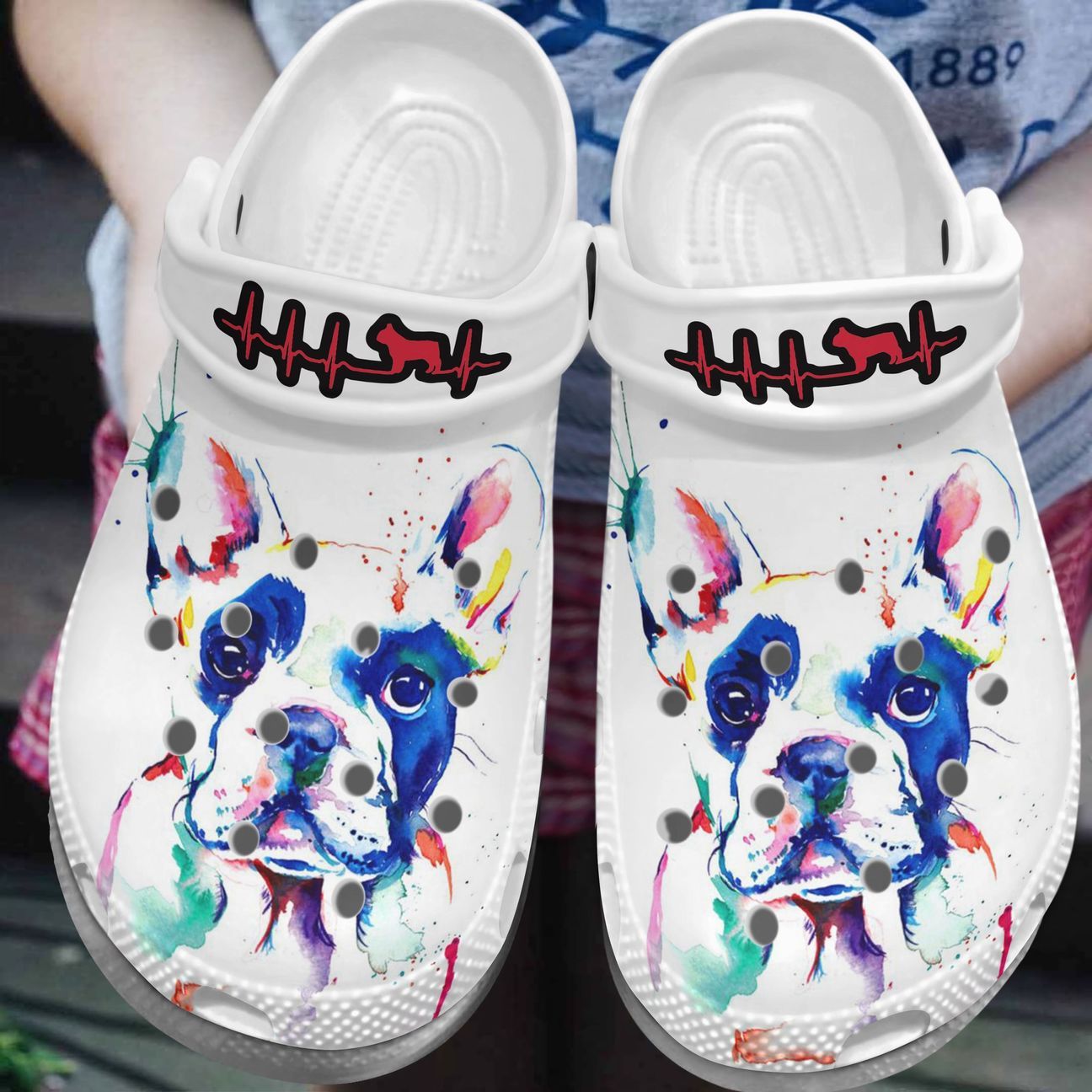 French Bulldog Personalized Clog, Custom Name, Text, Color, Number Fashion Style For Women, Men, Kid, Print 3D French Bulldog In My Heart