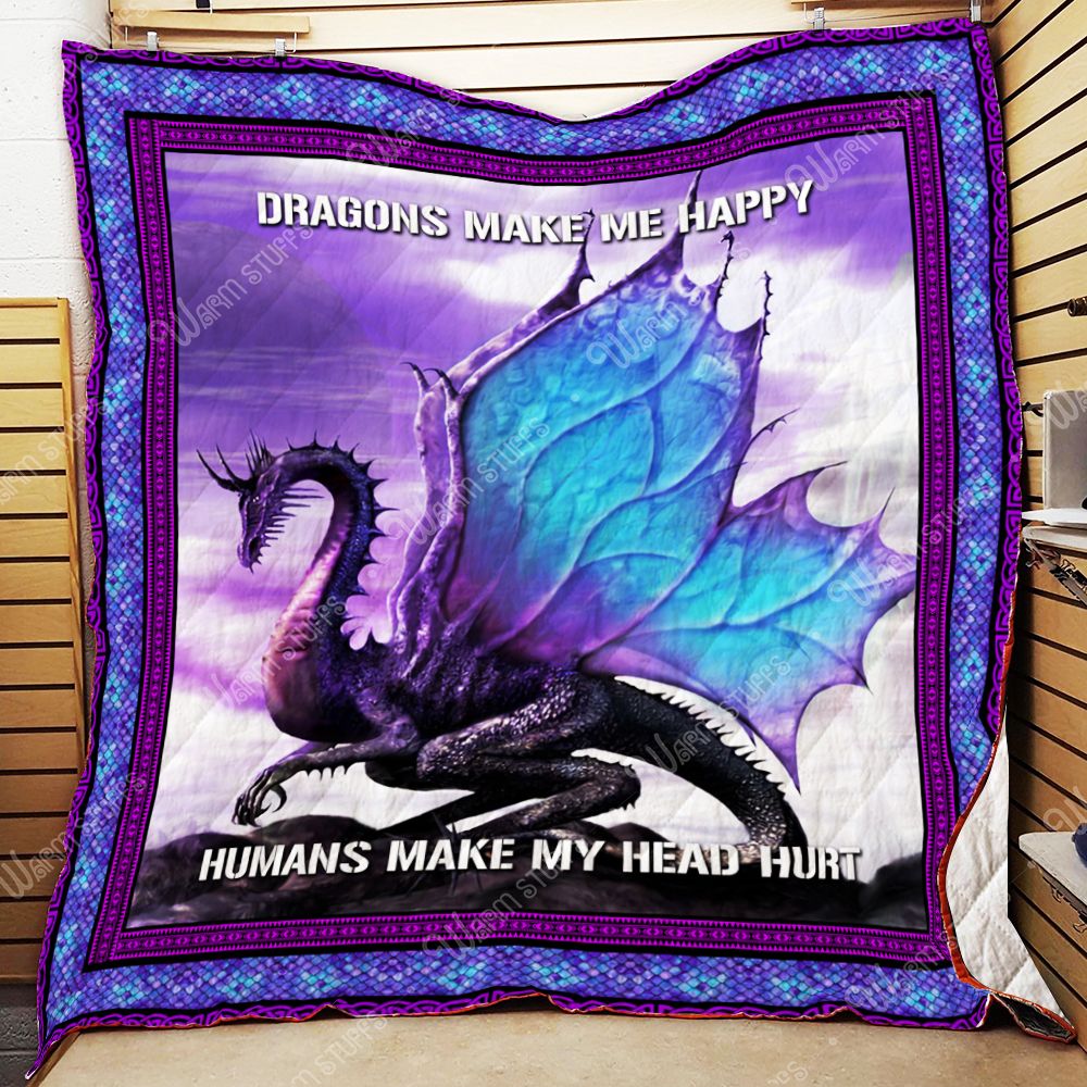 Dragons Make Me Happy LB 3D Quilt Blanket 2958