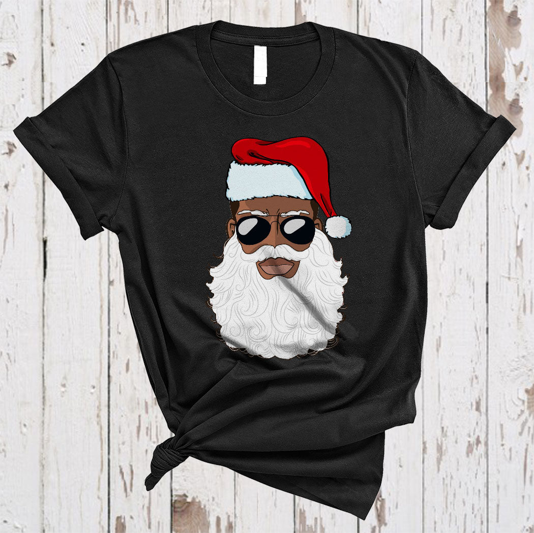 Santa Claus Black Cool Christmas Santa Afro African American Xmas Black Proud Lover Gifts T-Shirt