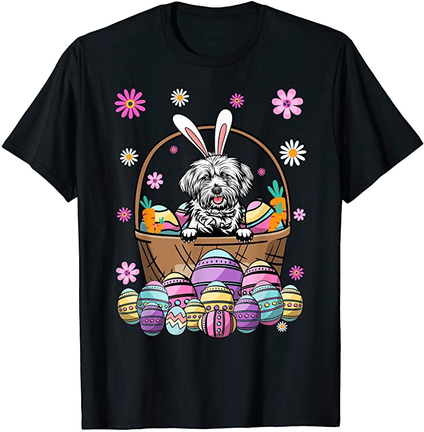 Bunny Lhasa Apso Dog Happy Easter Day Lover Egg Hunt T-Shirt