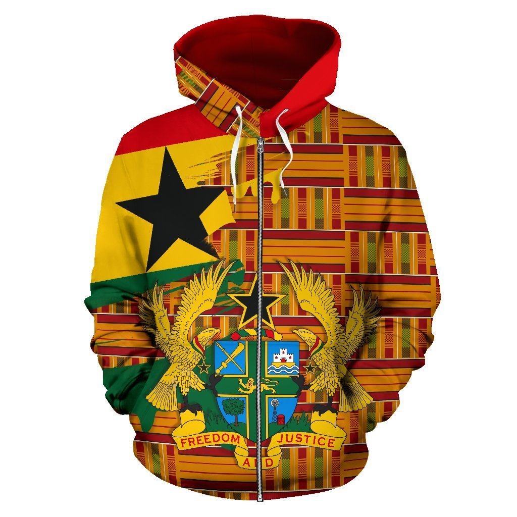 Greek Life Hoodie – Kente Oranges Pattern Zip Hoodie – Gash Style