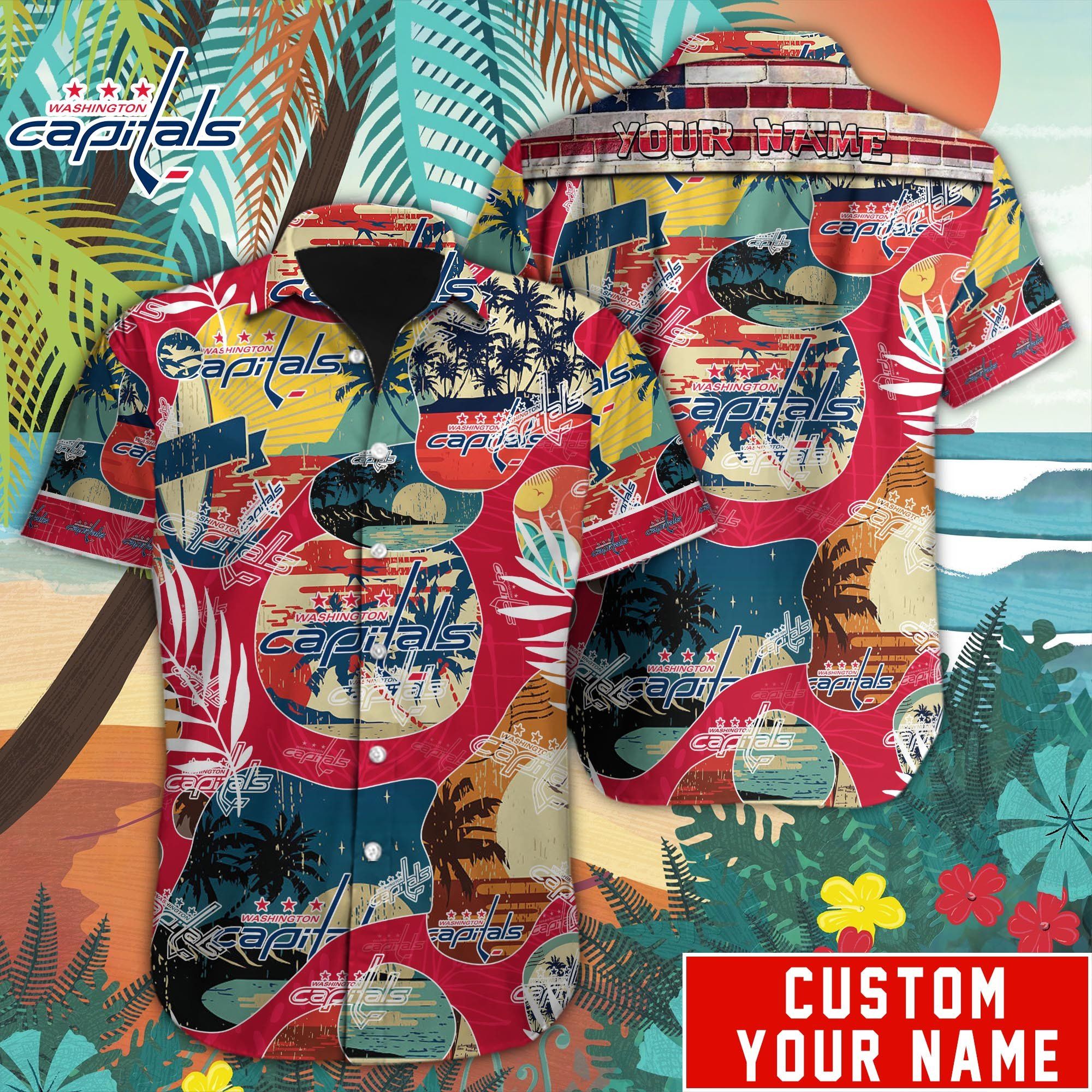 Washington Capitals Custom Name Hawaiian Shirt