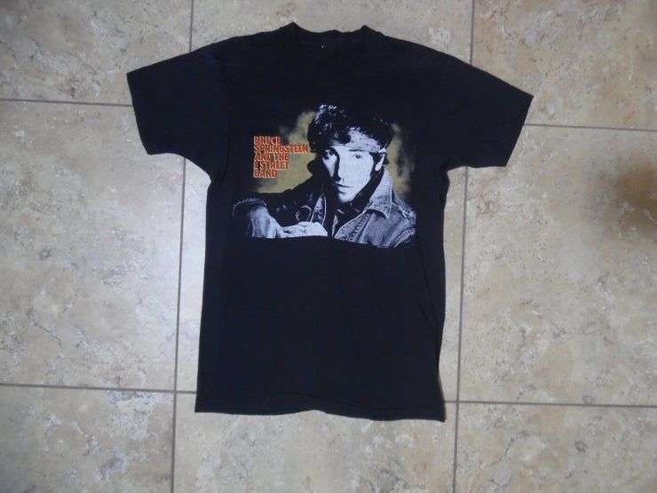 Vtg Bruce Springsteen E Street Band World Tour 84 85 Black Rock Band Concert Shirt