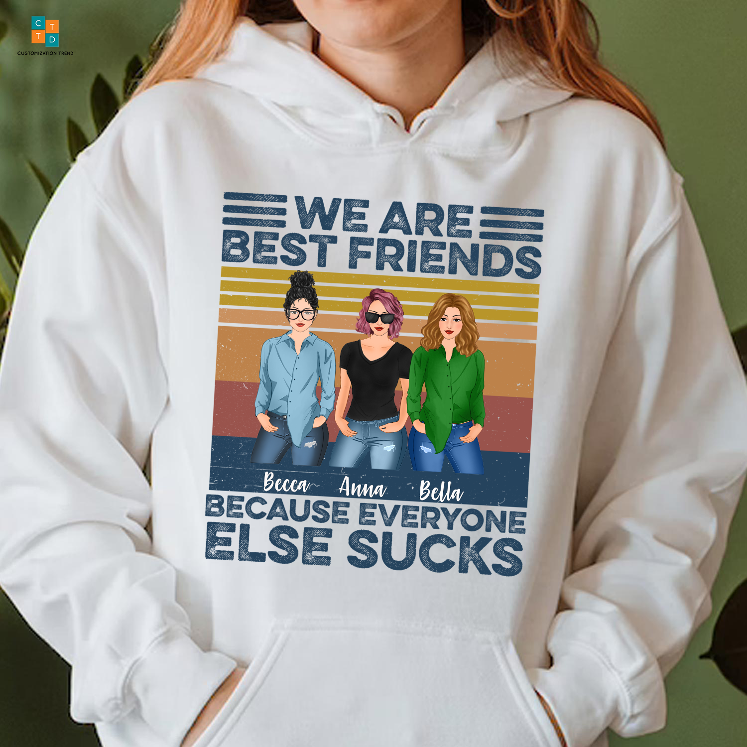 Personalized Fashion Girls We Are Best Friends Everyone Else Sucks Hoodie, Shirt, Custom Friend, Besties, Sister Hoodie Shirt