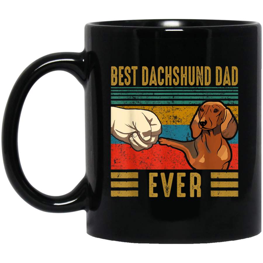 Best Dachshund Dad Ever Retro Vintage Dachshund Fathers Day Mug