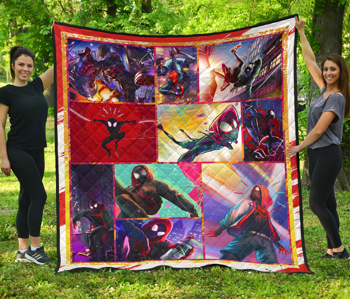 Spider Man Into Spiderverse Premium Quilt Blanket Movie Home Decor Custom For Fans Nt050401