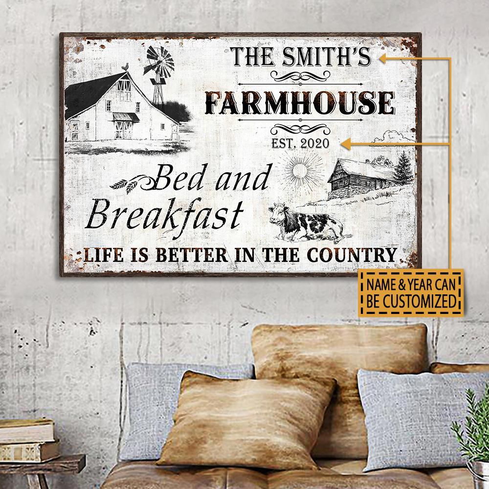 Aeticon Gifts Personalized Farm Life Is Better Canvas Mom Dad Gift Home Decor