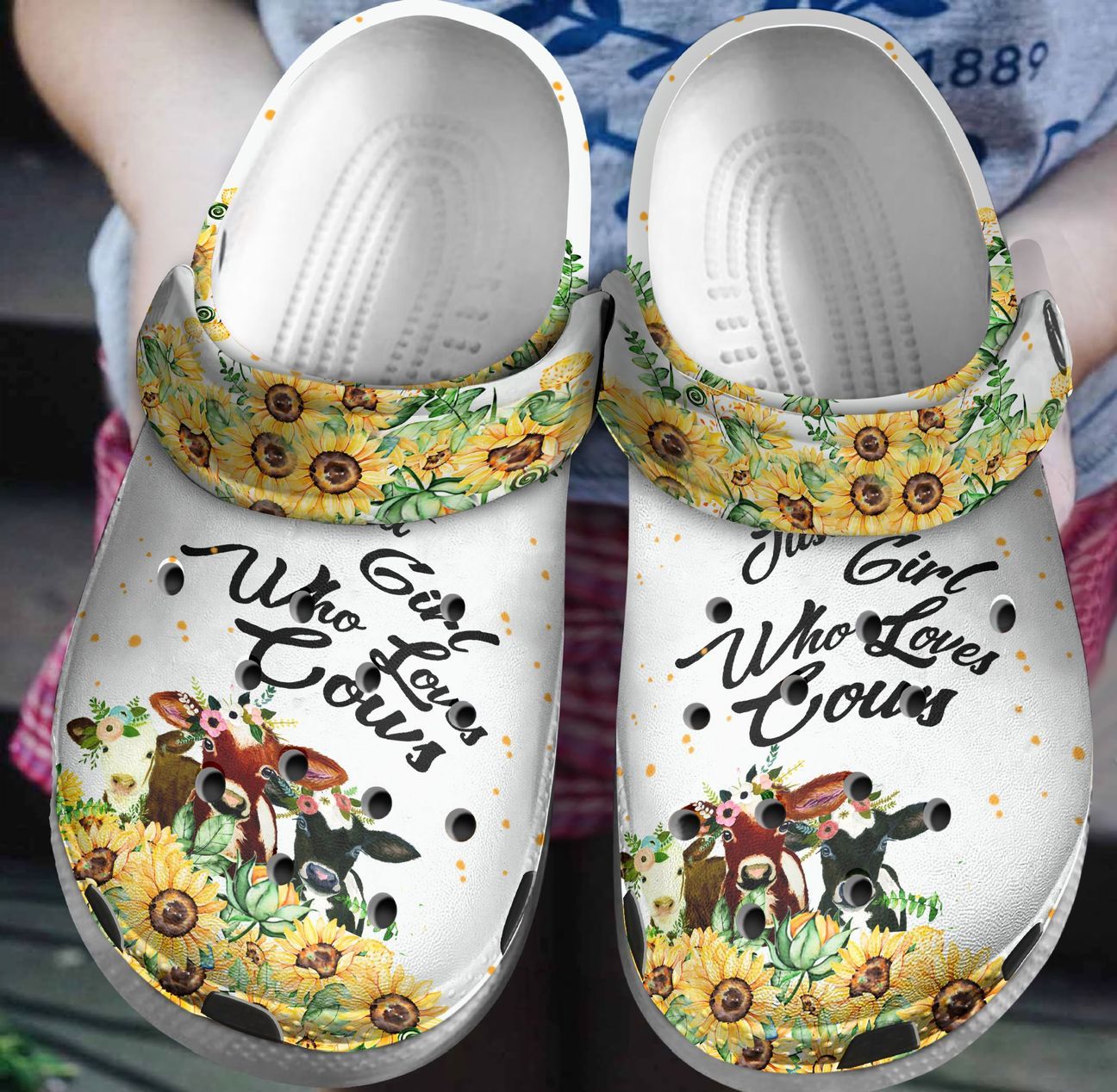 Cow Personalized Clog, Custom Name, Text, Color, Number Fashion Style For Women, Men, Kid, Print 3D Just Love Floral Cows