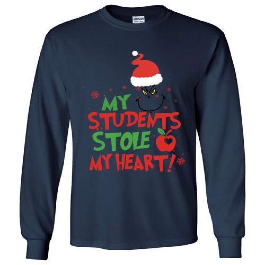 Christmas Grinch My Students Stole My Heart Long Shirt