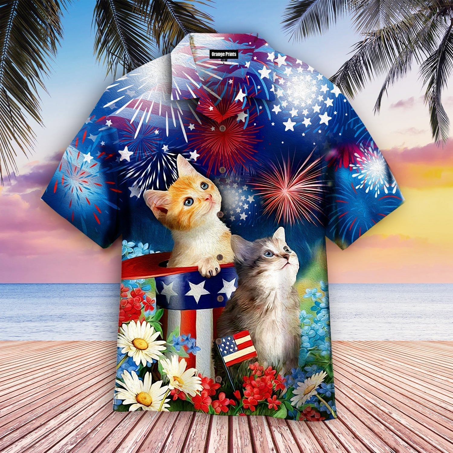 Cat Happy Of July Aloha Hawaii Shirts For Men Women Ha105242