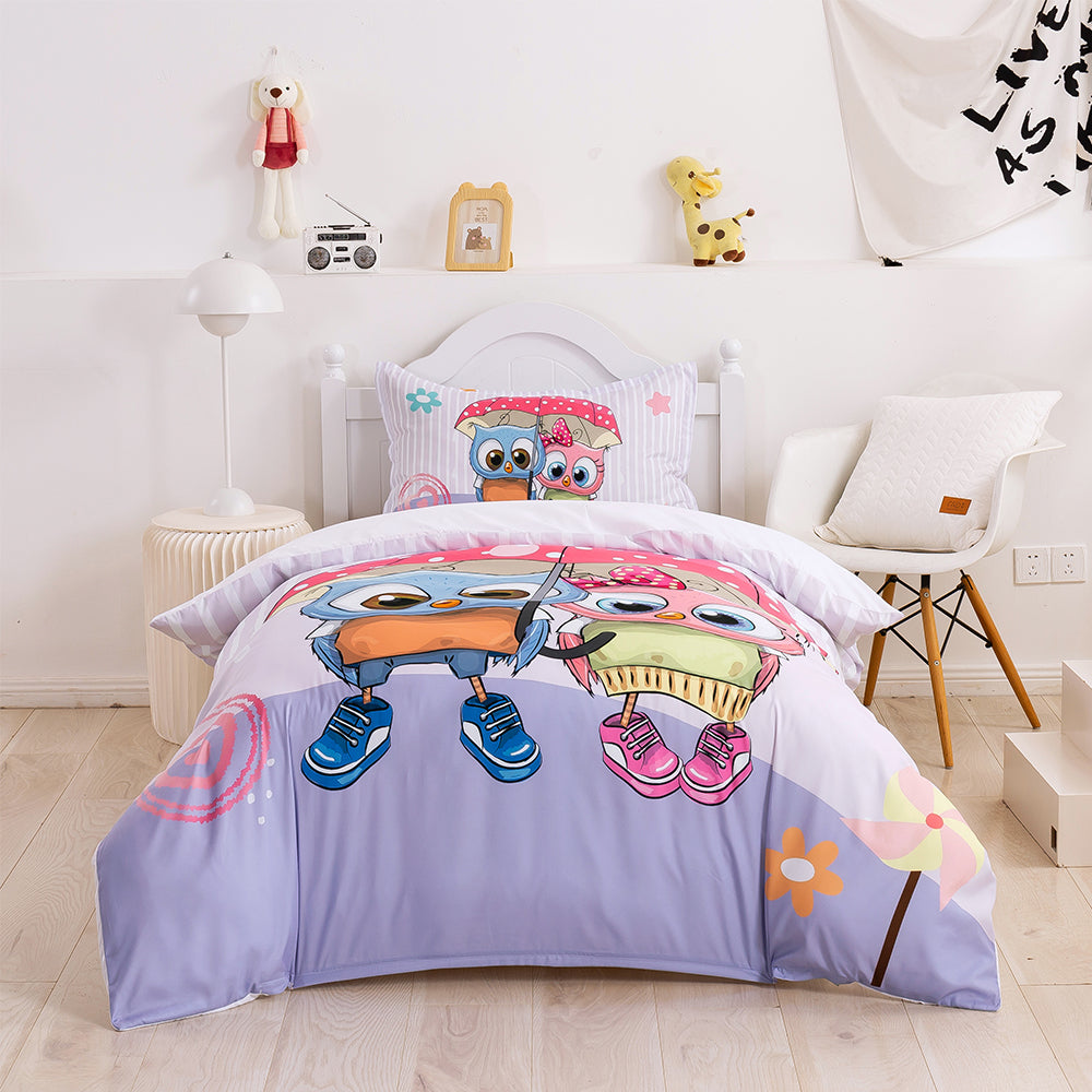 3D Cartoon Animal Color Bird Quilt Cover Set Bedding Set Duvet Cover Pillowcases 353