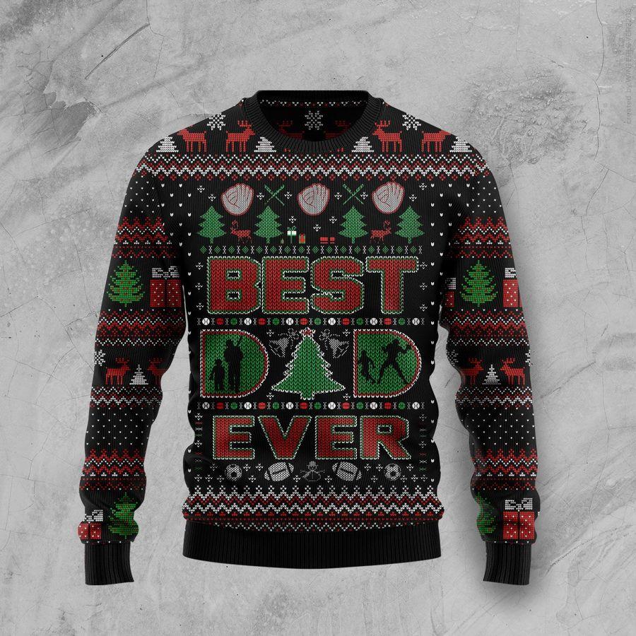 Best Dad Ever Christmas Ugly Sweater | Unisex | Full Size | Adult | Colorful | US1442