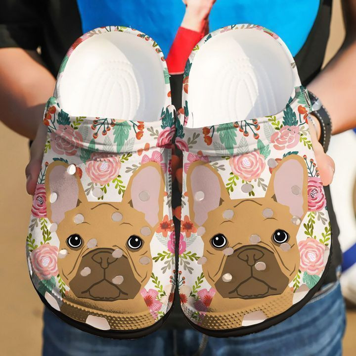 French Bulldog Floral Vibe Clog Shoes