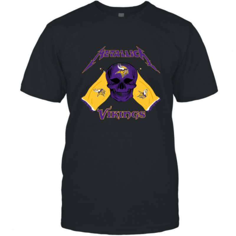 Metallica Minnesota Vikings Skull Flag Shirt T-Shirt