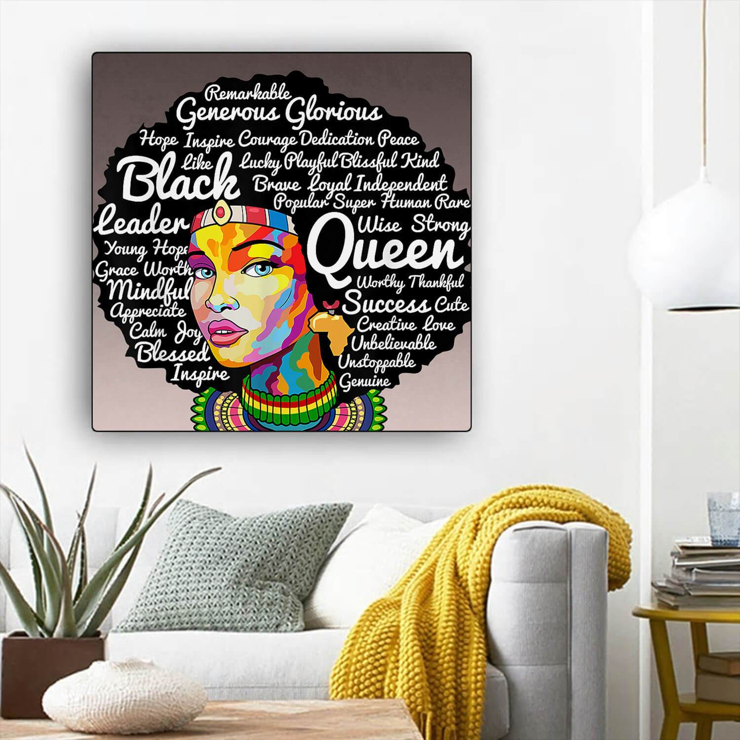 African Canvas Art Beautiful African American Female African American Black Art Afrocentric Home Decor BPS62760