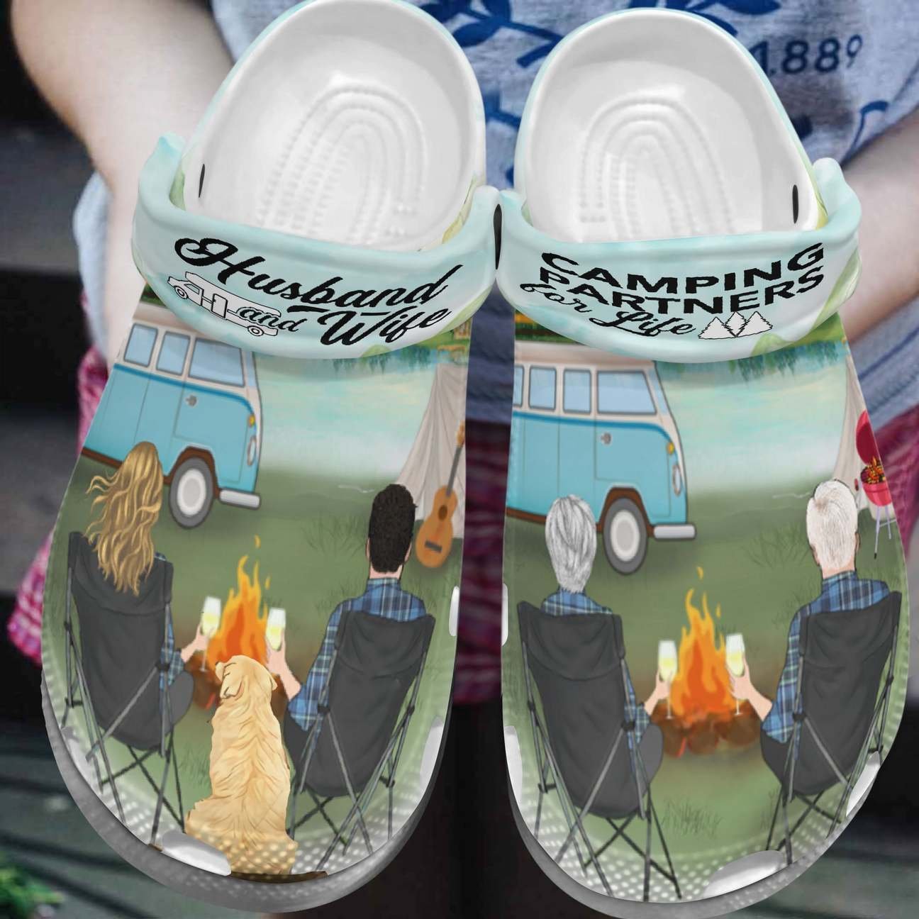 Camping Personalized Clog, Custom Name, Text, Color, Number Fashion Style For Women, Men, Kid, Print 3D Camping Partners For Life