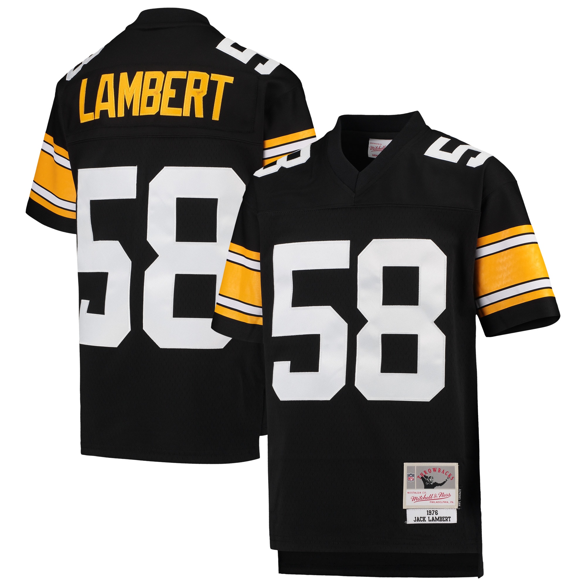 Jack Lambert Pittsburgh Steelers Mitchell & Ness Youth 1976 Legacy Retired Player Jersey – Black