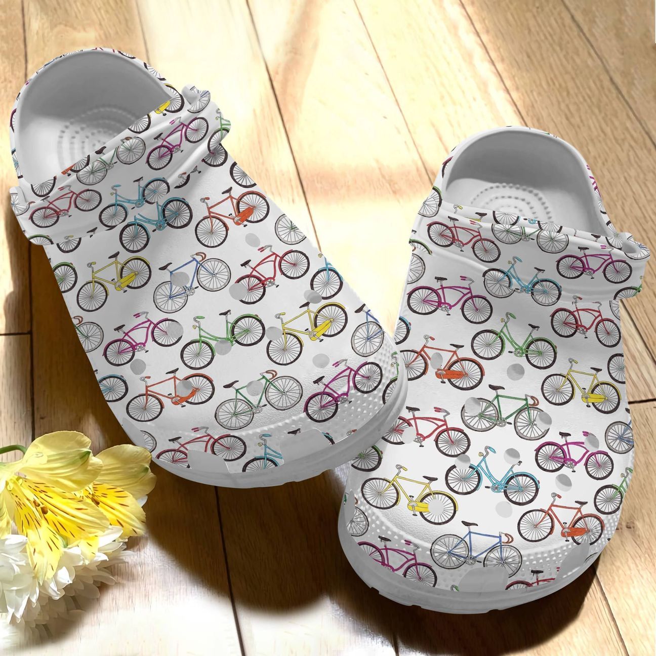 Cycling Personalize Clog, Custom Name, Text, Fashion Style For Women, Men, Kid, Print 3D Beautiful Bicycles