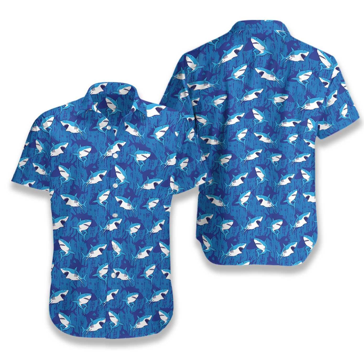 Beach Shirt Felacia [Hawaii Shirt] Shark Pattern -Zh5118