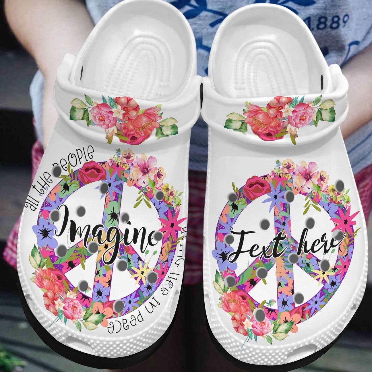 Hippie Personalized Clog, Custom Name, Text, Color, Number Fashion Style For Women, Men, Kid, Print 3D Imagine