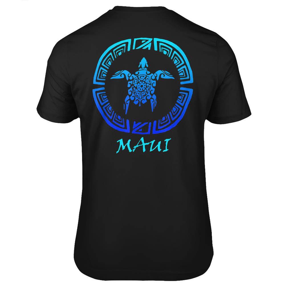 Maui Vintage Retro Tribal Turtle Throwback Vacation Souvenir T Shirts Print On Back