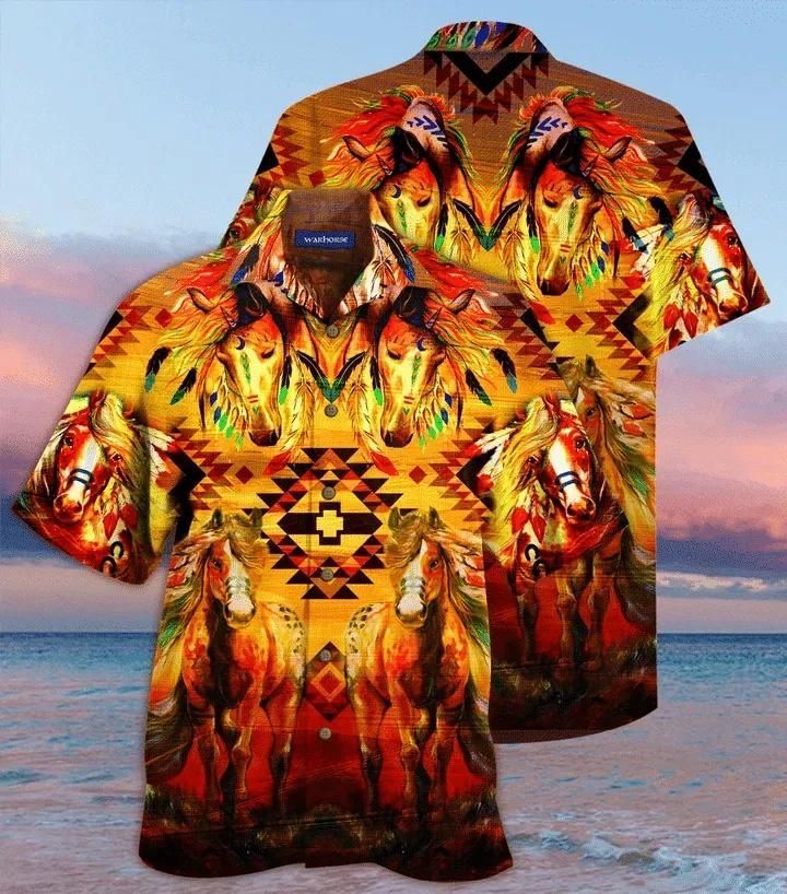 War Horse Aloha Hawaiian Shirt Colorful Short Sleeve Summer Beach Casual Shirt For Men And Women