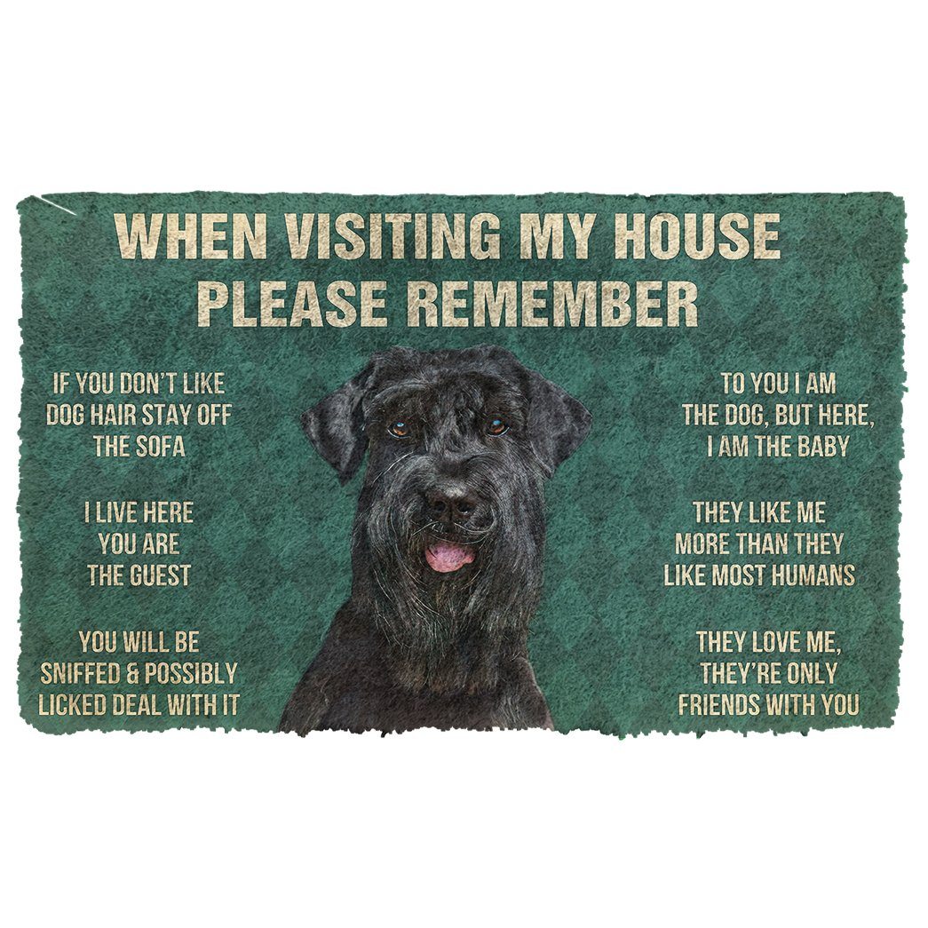 Gearhumans  Gearhuman 3D Please Remember Giant Schnauzer House Rules Custom Doormat