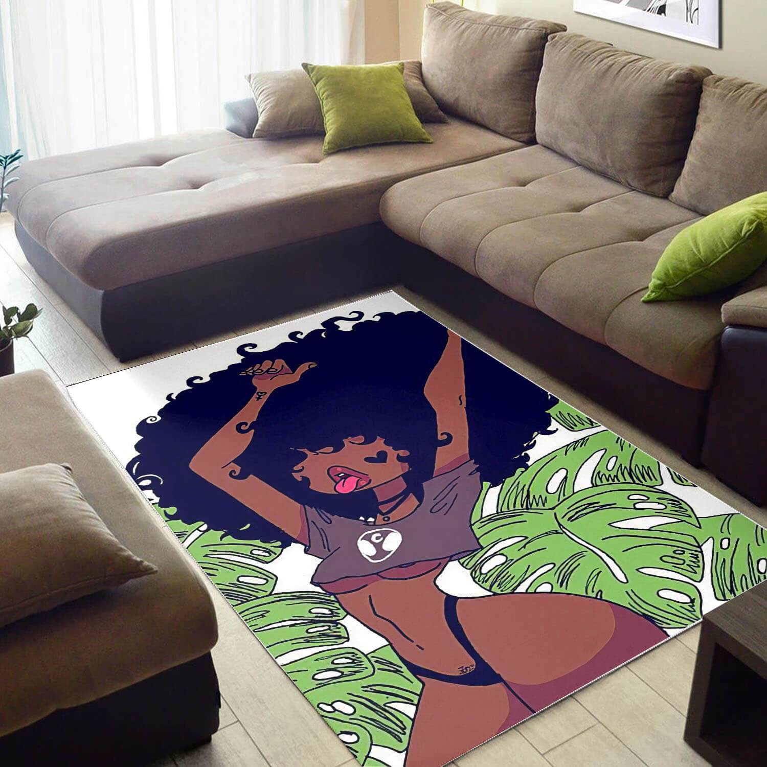 African American Area Rugs Pretty Melanin Beauty Girl African Style Rug Afrocentric Home Decor WBG11426