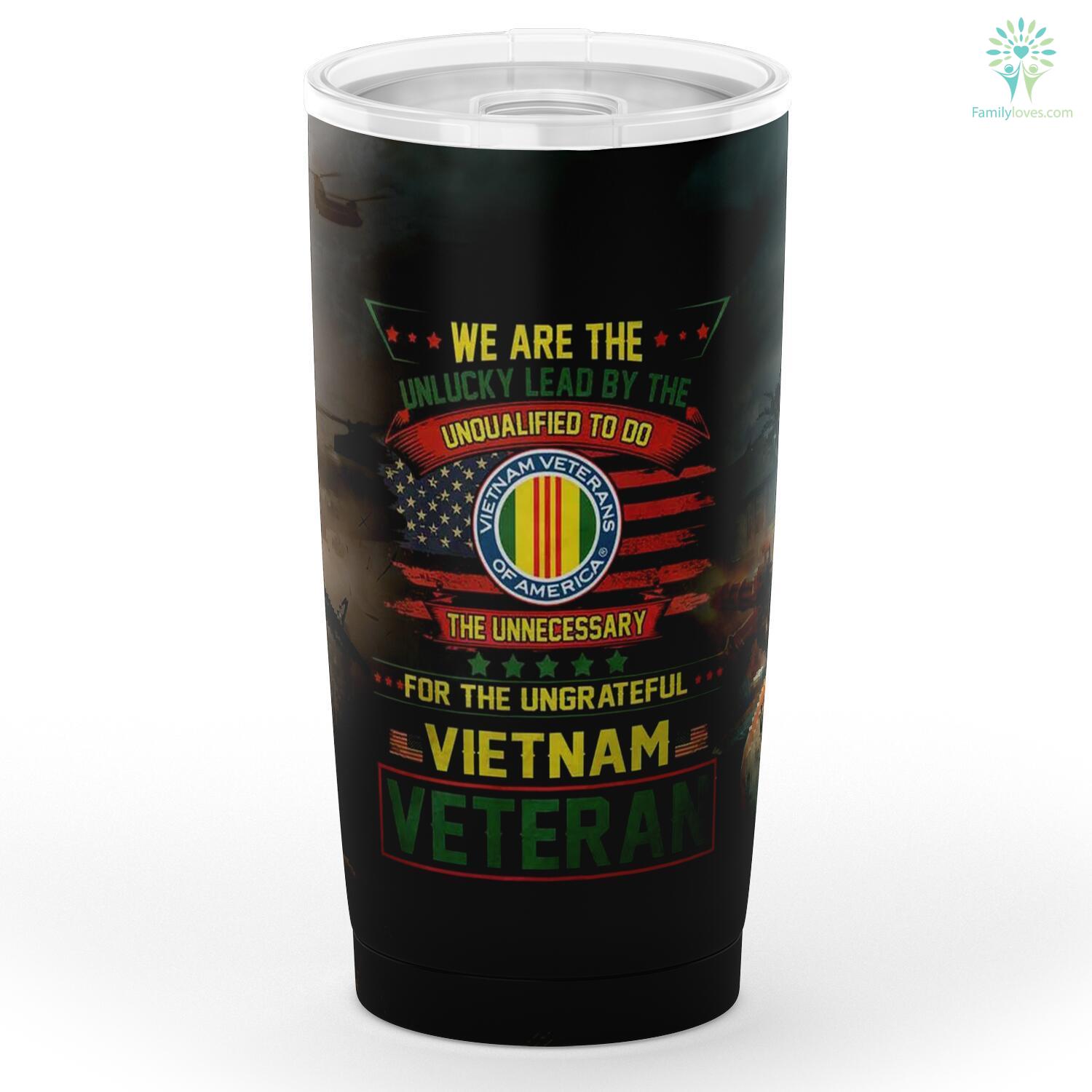 We Are The Unlucky Lead By The Unqualified Vietnam Veterans Of America Stainless Steel Tumbler Travel Customize Name, Text, Number, Image