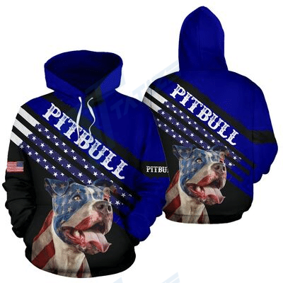 Pitbull dog lovers police us flag 3D All Over Printed Shirt, Sweatshirt, Hoodie, Bomber Jacket Size S – 5XL