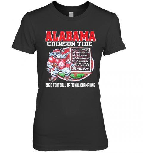 Alabama Crimon Tide 2020 Football National Champions Elephant Premium Women’S T-Shirt