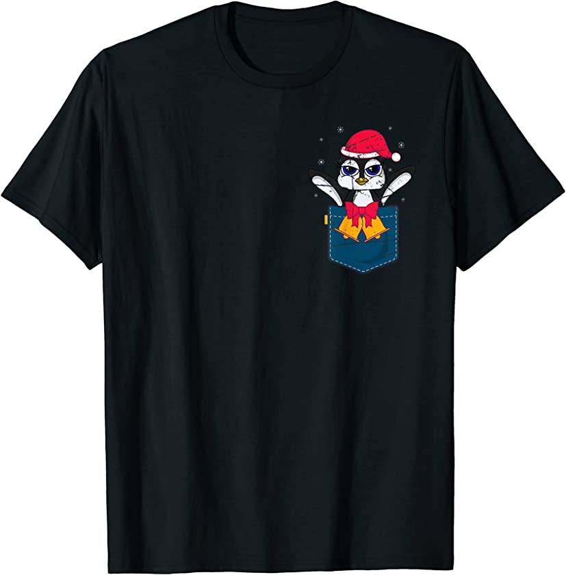 Christmas Pocket Zoo Animal Merry Xmas Cute Penguin T-Shirt