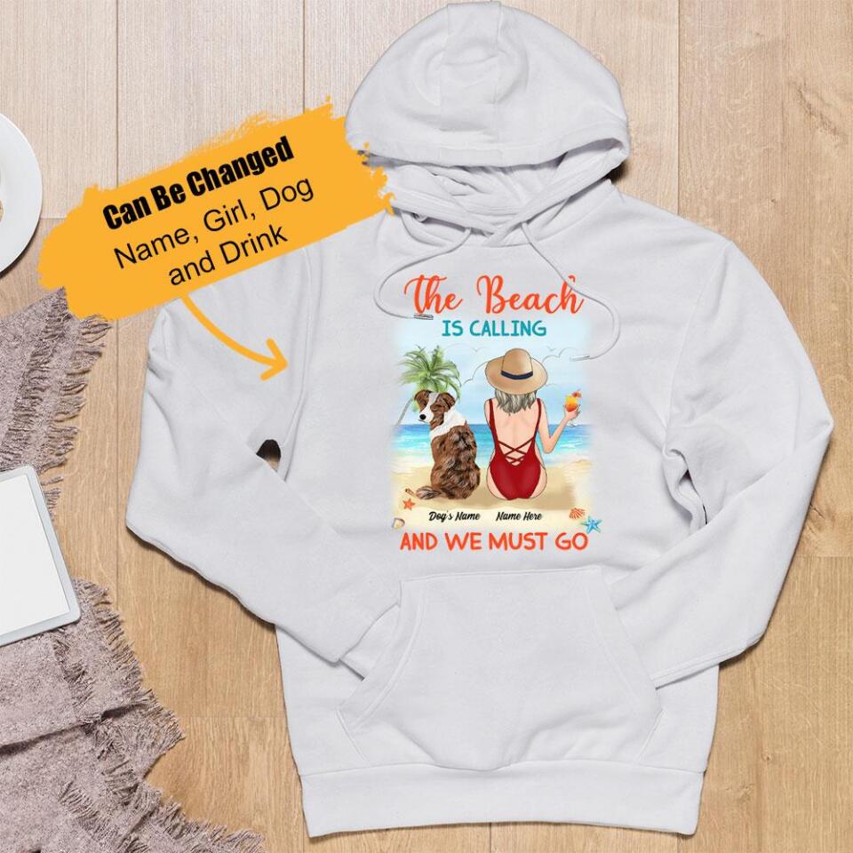 Personalized Dog Mom At Beach Hoodie, Unique Gift For Dog Lover – Trending Personalized