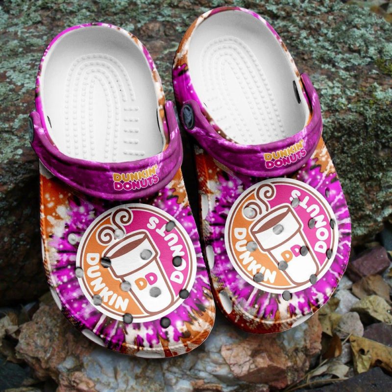 Amazing Dunkin Donuts Tie Dye Clog Shoes