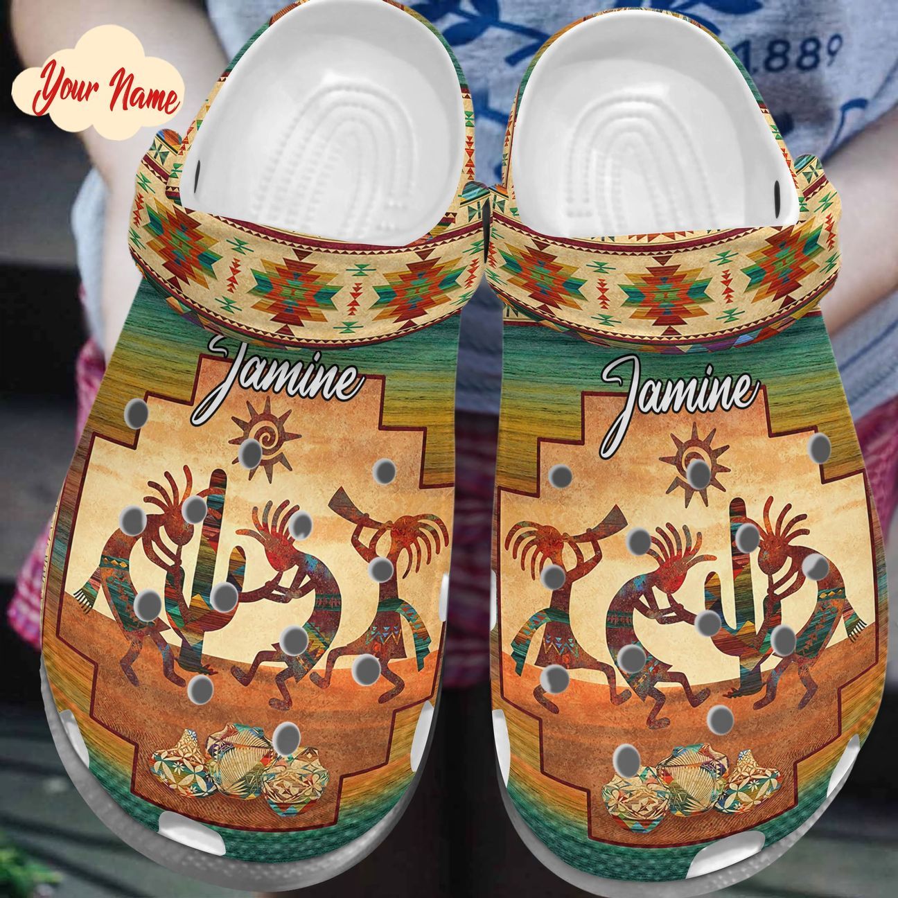 Native American Personalized Clog, Custom Name, Text, Color, Number Fashion Style For Women, Men, Kid, Print 3D I Am Native American